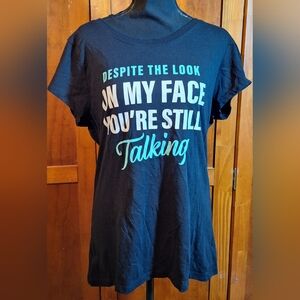 WOUND UP Black Graphic Tee with Bold Text